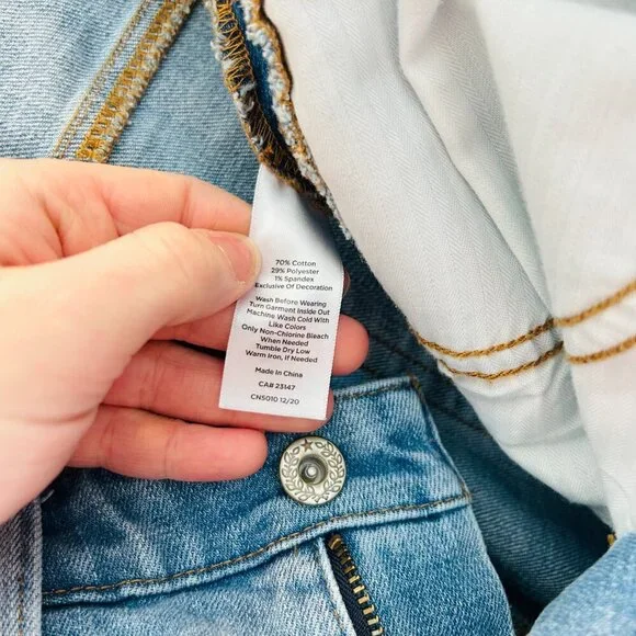 Talbots Modern Ankle Jeans Size 4 Ribbon Tape Sea Glass Wash Straight Leg Blue - Picture 9 of 10